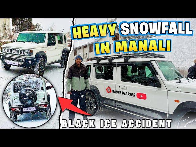 Today Heavy Snowfall In Manali || Car Accident Near Atal Tunnel || First Snowfall In Manali ||