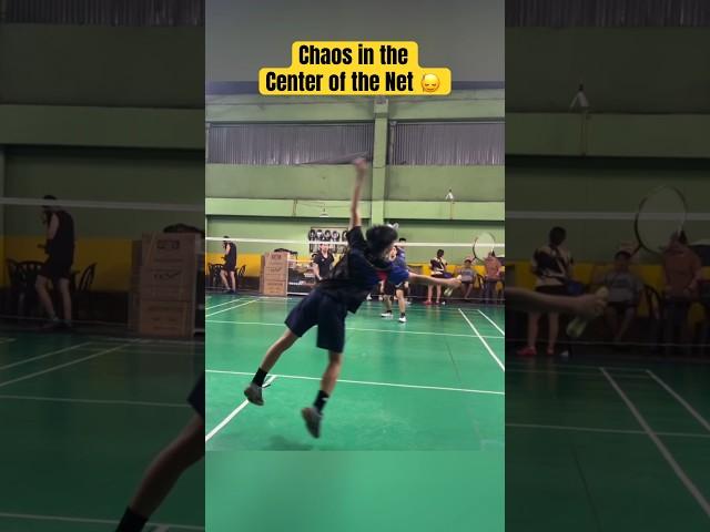 Chaos in the Center of the Court ‍↕️ #badminton #netgame #shorts