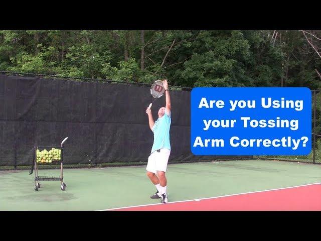 Tennis Tip - Tennis Serve - The Correct Use of the Tossing Arm