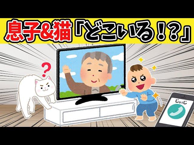 【ほのぼの2ch】ブチギレ!!0歳児＆ネコがじいじをテレビ電話をした結果ｗ【ゆっくり】