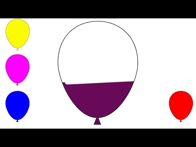 Learn Colors with Coloring Book balloon How to Draw and Color Kids