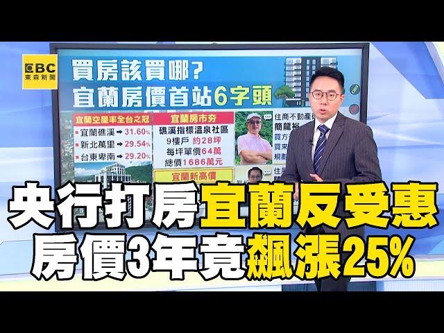 央行打房「宜蘭反受惠」房價3年飆漲25%！ 4大購屋熱區曝光「溫泉社區」首站6字頭@newsebc