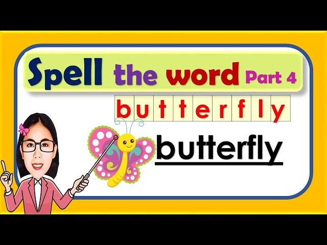 Learn how to spell  basic words Part 4|| Animals - word || Spelling || Lesson with quiz