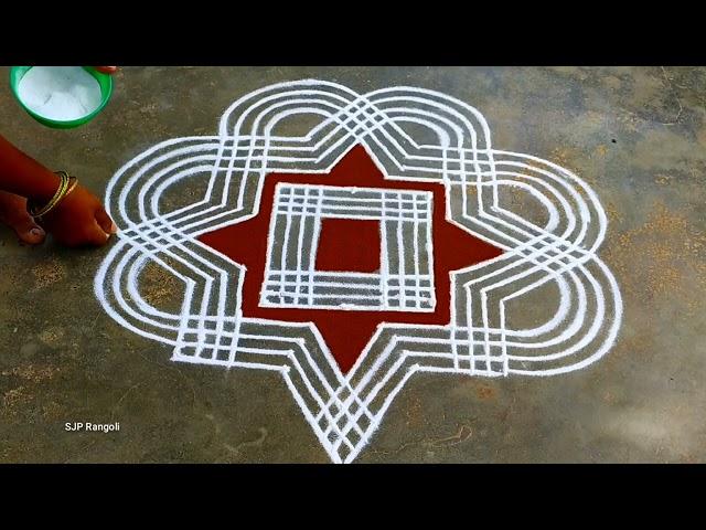 Aani madham Rangoli / easy padi kolam / Friday muggulu