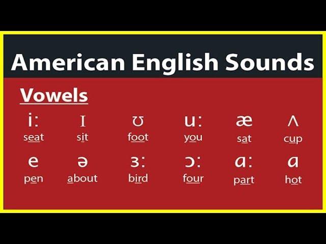 American English Pronunciation - The Vowels Sounds - (2019)  Các nguyên âm, гласные, 모음, 母音,สระ, 元音