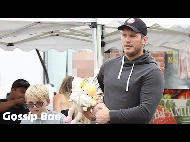 Chris Pratt &  Katherine Schwarzenegger Visit The Farmer’s Market With their new born baby and kids