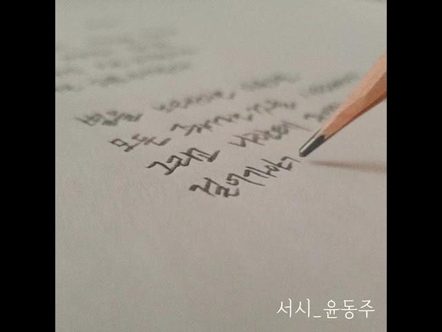 [오늘의 글씨] 윤동주님의 서시를 연필로 써보자