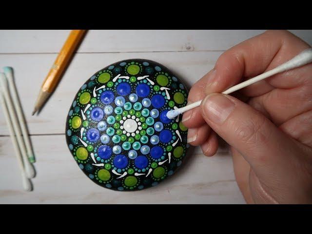 EASY Dot Art Mandala Stone Painting Using ONLY a Qtip & Pencil FULL TUTORIAL How To | Lydia May