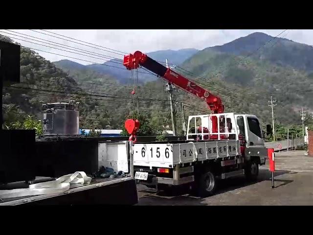 5噸 小貨車 吊車，吊掛作業 UNIC V290 古河ユニック 4段 Small truck, crane, lifting operation