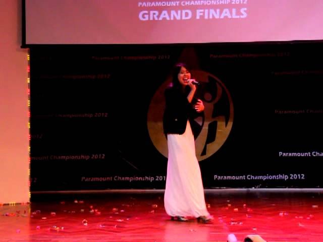 Paramount Championship 2012 Finals (Cat B) - English Solo Singing -  Sarah Khoo