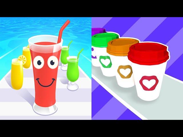 Juice Run VS Coffee Stack All Levels Gameplay Android iOS Ep 1