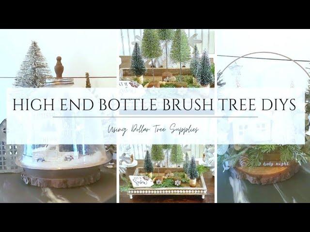 HIGH END CHRISTMAS DECOR/ DOLLAR TREE DIY/ BOTTLE BRUSH TREES/ FARMHOUSE WINTER DECOR 2024