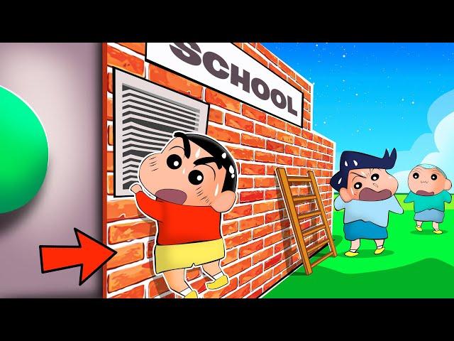 Shinchan Escaped From A School With Friends  | Roblox Escape School Obby | Funny Game 