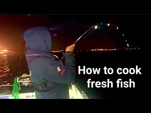 Night time cod fishing/ fresh fish cooking/ small boat fishing uk  #fishing #cooking