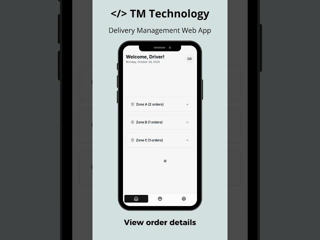 Delivery Management Web App | TM Technology