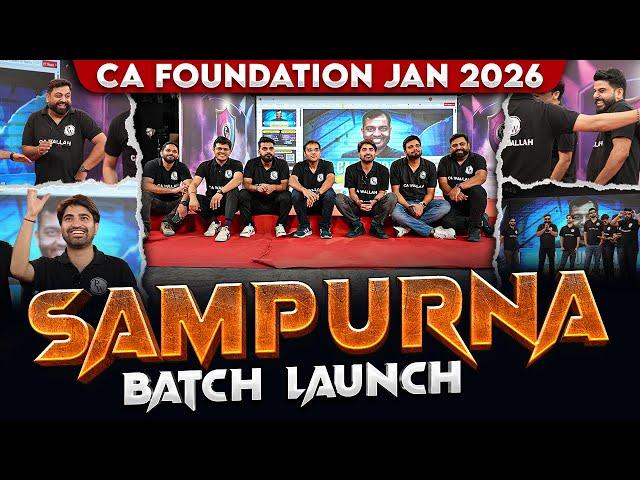 CA Foundation Sampurna Jan 2026 Batch Launch 