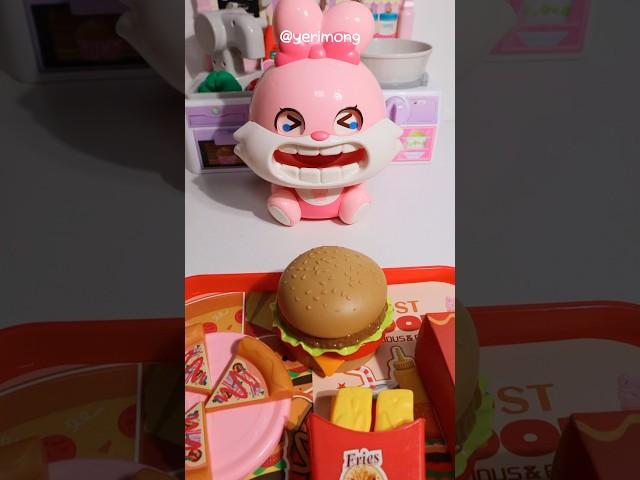 토끼 햄버거 세트 먹방  #asmr
