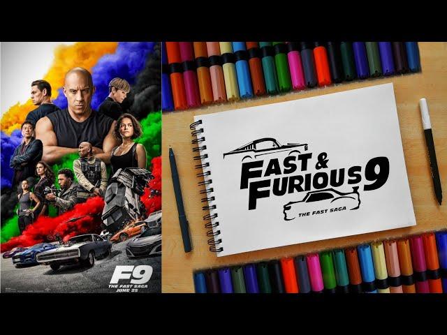 How To Draw Fast And Furious 9 logo Drawing | Fast and Furious drawing | F9 The Fast Saga