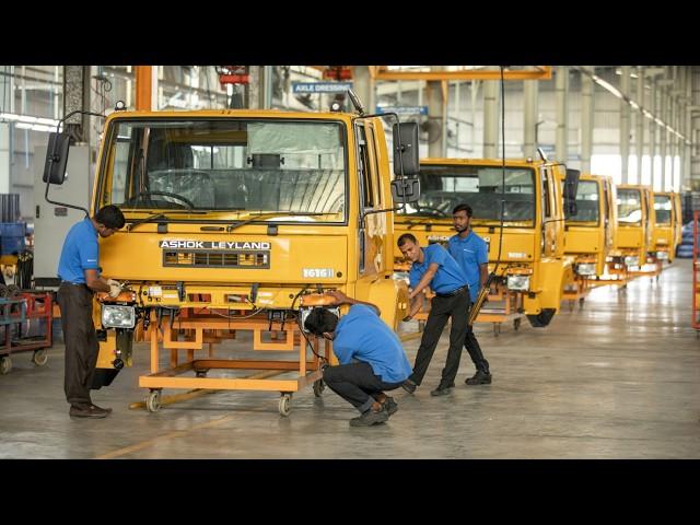 Indian Truck Factory Producing Ashok Leyland Assembly line - Manufacturing plant in India