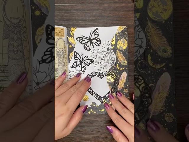 ASMR | Black Theme | Scrapbook With Me #shorts #journaling #scrapbooking #asmr #satisfying