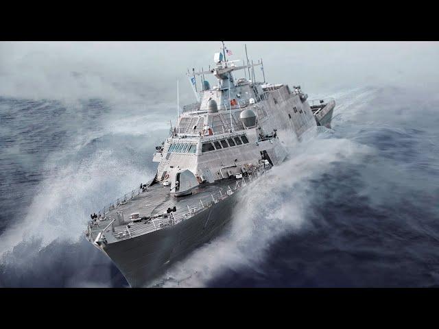 US Navy’s Massive Combat Ships Riding Giant Waves During Patrols at Sea