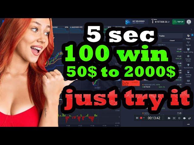 50$to2000$ With 5 sec pocket option strategy easy win rate 100%!!