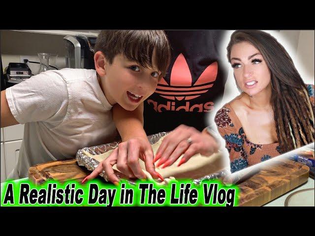 Realistic Day in The Life of a Mother & Son | School | Cooking | Taco Pizza | Pets | Homework & more