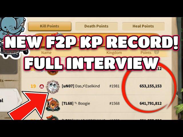 3 BILLION KP AS A F2P IN 1 KVK!! NEW RECORD! Player Interview [Rise of Kingdoms]