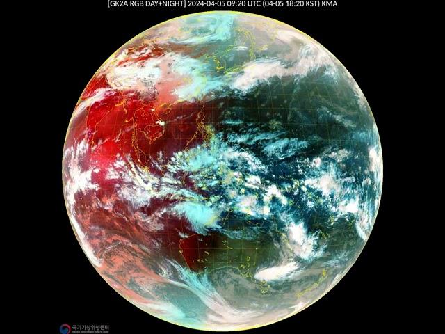 [Daily] 4월 05, 2024 GK2A Satellite RGB Day/Night Composite | Full Disk | 20240405