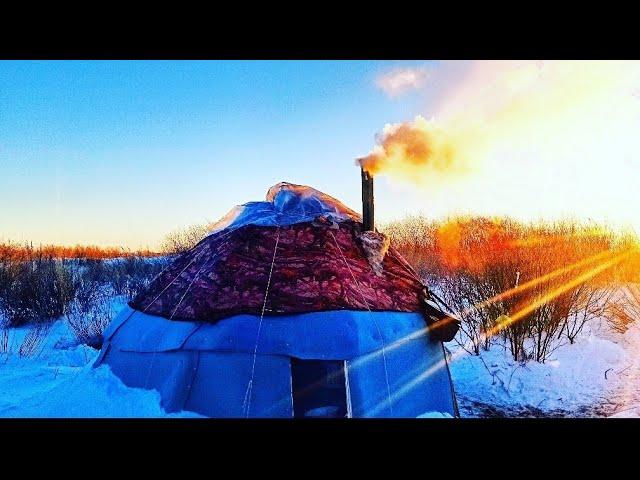 3 ДНЯ ОДИН ВДАЛИ ОТ ГОРОДА.МОРОЗ ЕДА НА ПЕЧИ РЫБАЛКА.