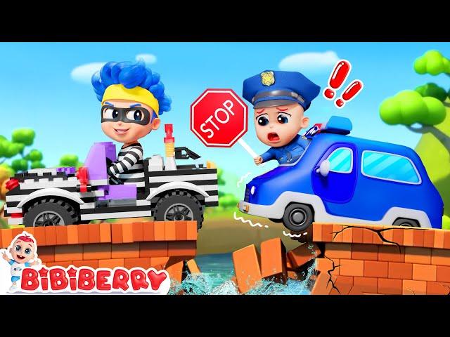 Police Car Chase Stranger Danger  Car Garage Adventure | Kids Songs | Bibiberry Nursery Rhymes