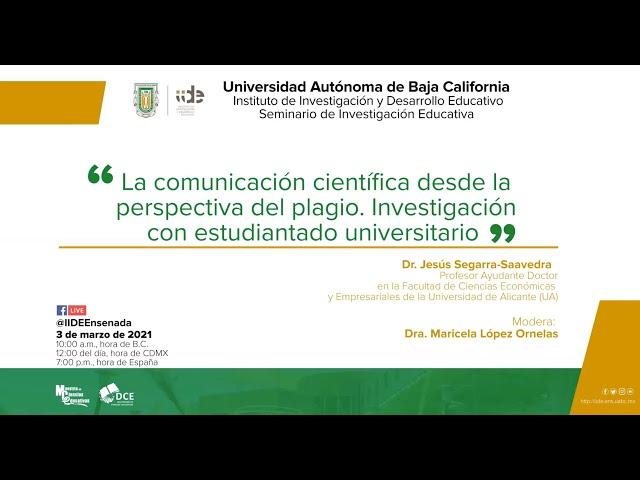 Seminario: La comunicación científica desde la perspectiva del plagio