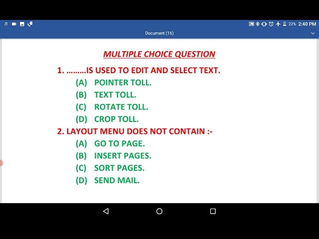 COREL DRAW AND HTML MULTIPLE CHOICE QUESTION .//RGCSM RECT TECH//.