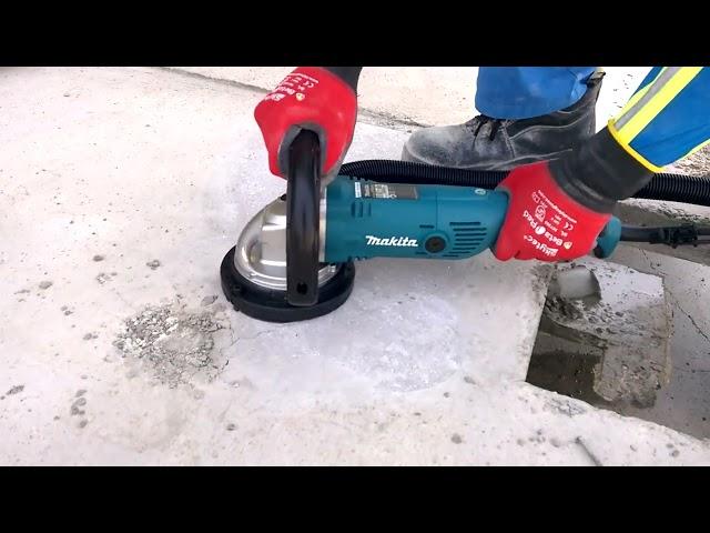 Dust-free grinding of concrete with Concrete Planer PC5000C | Makita