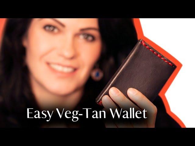 Making an easy vegetable tanned leather wallet - DIY Scrap Leather Project Tutorial