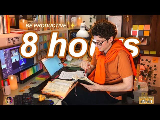 STUDY WITH ME LIVE | 8 HOURS  Harvard Alumnus, Chill Work With Me, Rain Sounds, Pomodoro Timer