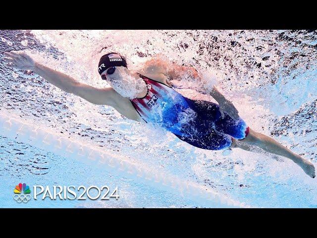 Underwater cam: Katie Ledecky's historic four-peat in 800m freestyle | Paris Olympics | NBC Sports