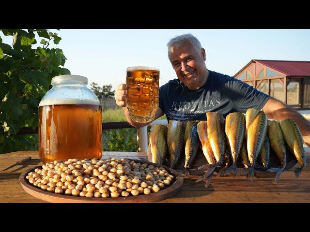 SMOKED MACKEREL, CHICKPEAS and LEGENDARY BAKU BEER. ENG SUB