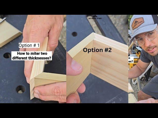 How to miter two boards with different thinknesses