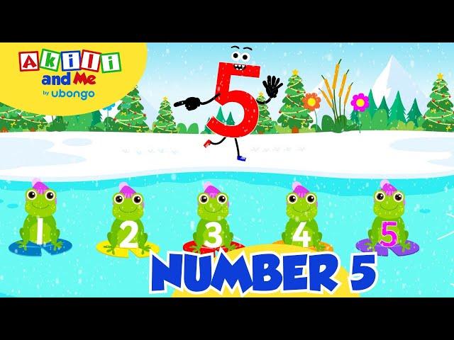 All about number 5! | Sing along | Akili & Me #kidssongs #countingforkids