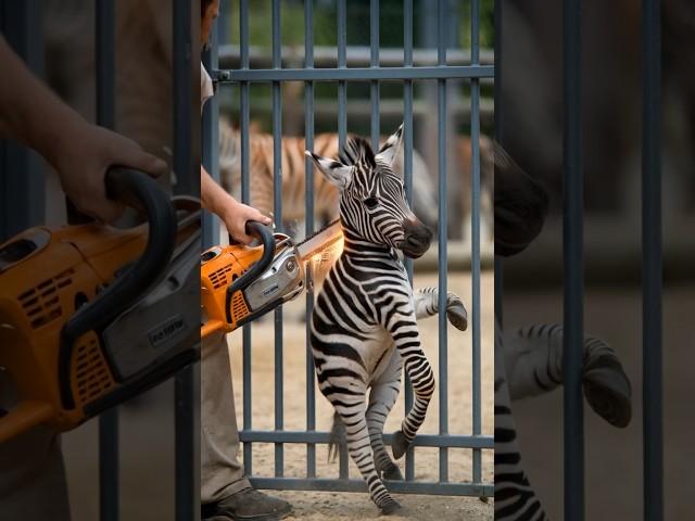 The Zebra Got Scared and Freed Itself