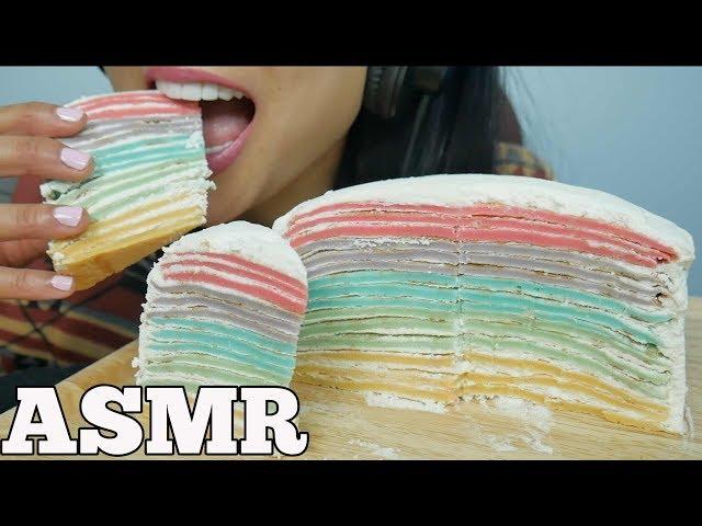 ASMR CREPE CAKE *homemade (SOFT EATING SOUNDS) NO TALKING | SAS-ASMR
