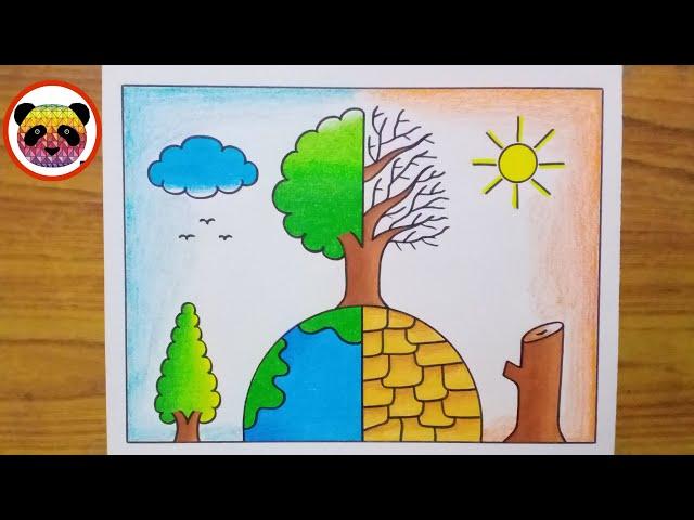 Environment Day Drawing / World Environment Day Drawing / Save Environment Drawing / Save Earth