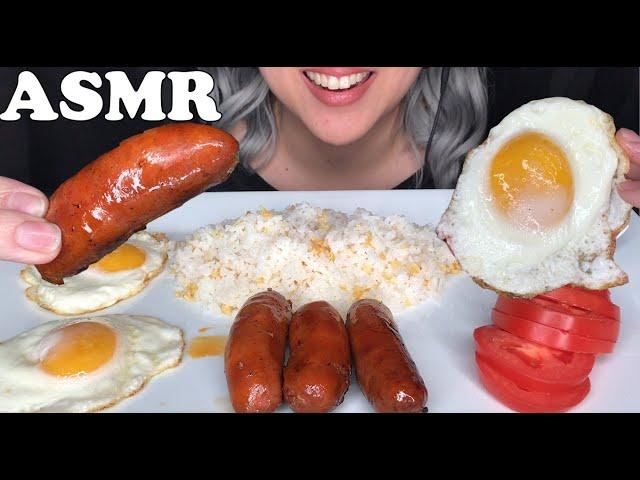 ASMR LONGGANISA, FRIED EGGS, GARLIC RICE, TOMATO | EATING SOUNDS | MUKBANG