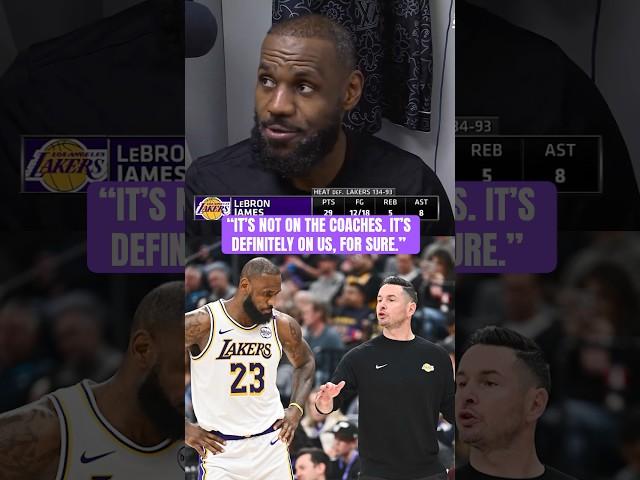 LeBron defends JJ Redick & Lakers coaching staff after a 41-point loss to the Heat