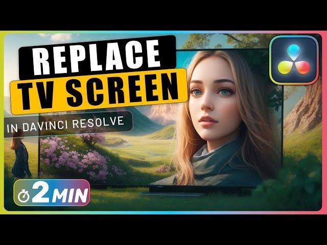How to REPLACE TV Screen of a Moving Camera with Fusion in Davinci Resolve