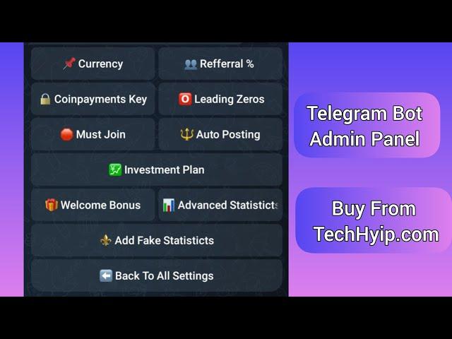 Telegram investment bot Advance admin panel 2024