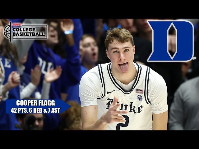 COOPER FLAGG SETS NEW ALL-TIME ACC FRESHMAN SCORING RECORD  42 PTS vs. Notre Dame  | ESPN CBB