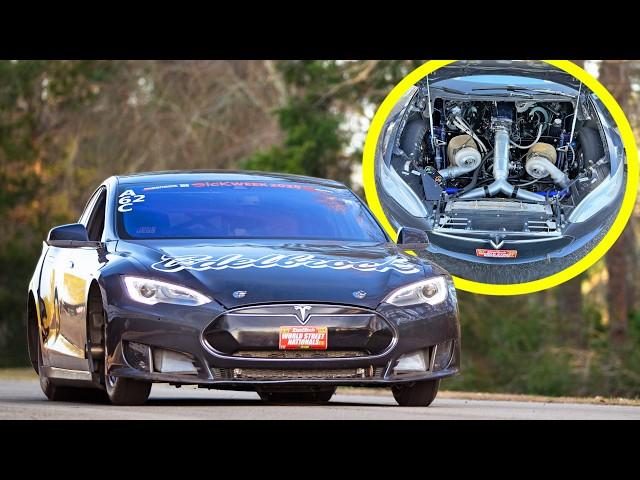 Sick Week Day 4 - Twin Turbo Big Block Tesla WIPES OUT!