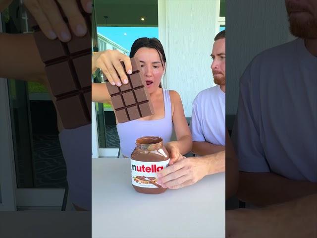 Giant Chocolate VS Nutella  #shorts #khamitovy #martaandrustam